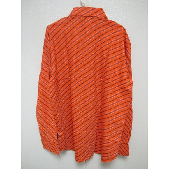 NBA York Knicks Size 2XL Button Up Dress Shirt Orange by Headmaster Designer - Picture 2 of 4